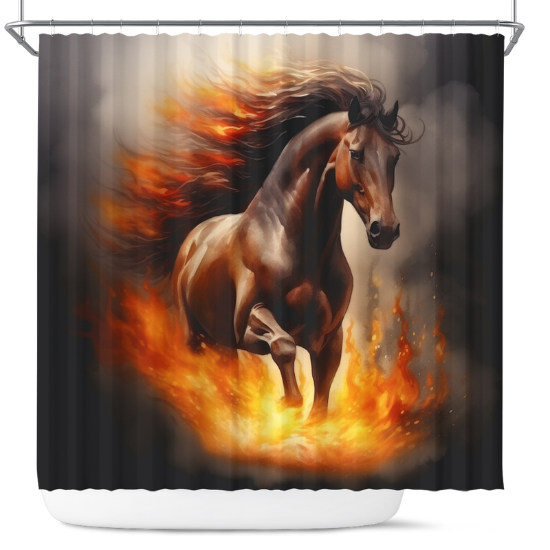 Horse Fire Mockup Shower Curtain