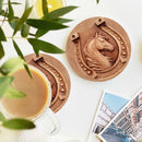 Horse Wood Ceramic Drink Coasters