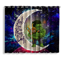 Hulk And Loki Love You To The Moon Galaxy Window Curtain