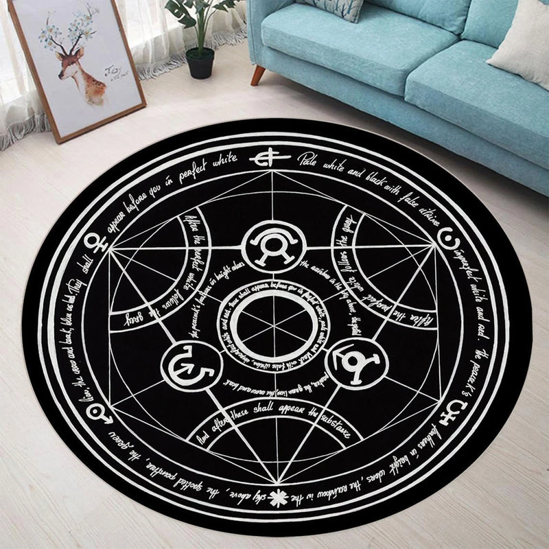 Fullmetal Alchemist Anime Round Carpet Rug Bedroom Livingroom Home Decor