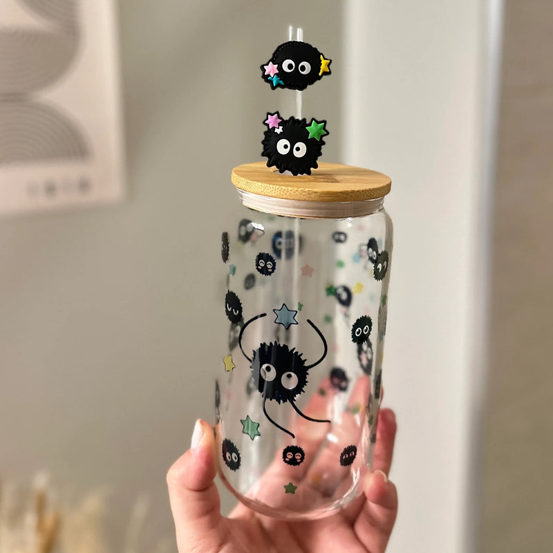 Anime Soot Sprites Ghibli Japanese Iced Coffee Glass Can