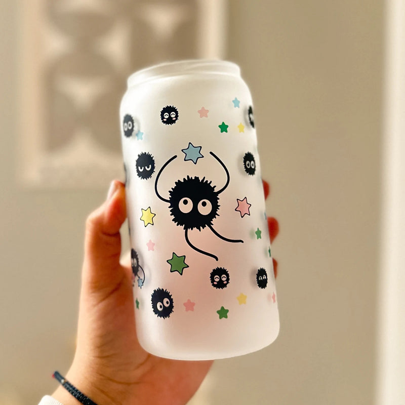 Anime Soot Sprites Ghibli Japanese Iced Coffee Glass Can