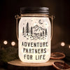 Personalized Adventure Partners For Life Solar Mason Jar Light