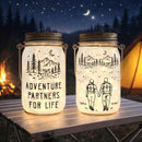 Personalized Adventure Partners For Life Solar Mason Jar Light