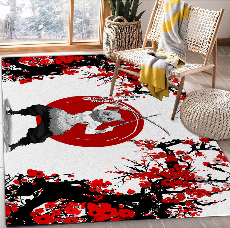 Inosuke Demon Slayer Japan Style Rectangular Area Rug