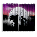 Inuyasha Couple Moon Night Galaxy Window Curtain