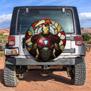 Iron Man Stained Glass Car Spare Tire Cover