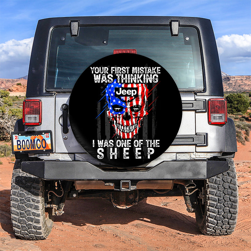I Was One Of The Sheep Jeep Skull Car Spare Tire Covers Gift For Campers
