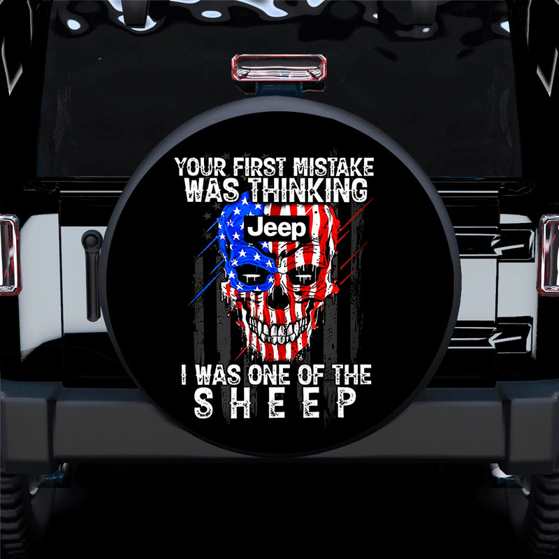 I Was One Of The Sheep Jeep Skull Car Spare Tire Covers Gift For Campers