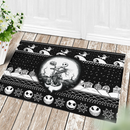 Nightmare Christmas Jack Skellington Black White Doormat Home Decor