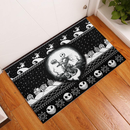 Nightmare Christmas Jack Skellington Black White Doormat Home Decor