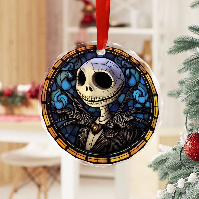 Jack Skellington Nightmare Before Christmas Stained Glass Ornament Per