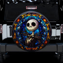 Jack Skellington Christmas Stained Glass Car Spare Tire Cover