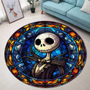 Jack Skellington Stained Glass Round Rug