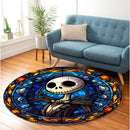 Jack Skellington Stained Glass Round Rug