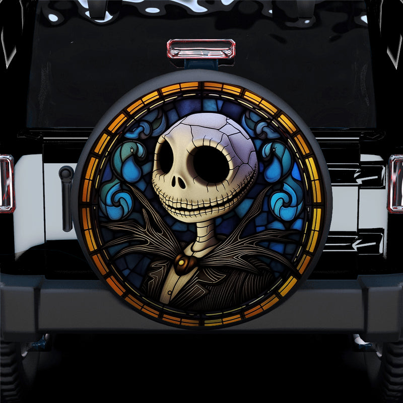 Jack Skellington Stained Glass Car Spare Tire Cover