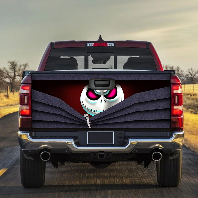 Nightmare Before Christmas Jack Skellington Peeking Truck Tailgate Decal Sticker
