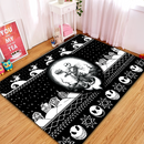 Nightmare Christmas Jack Skellington Black White Rectangular Area Rug