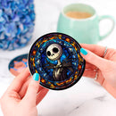 Jack Skellington Christmas Stained Glass Drink Coasters
