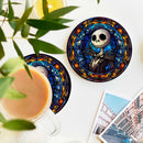 Jack Skellington Christmas Stained Glass Drink Coasters