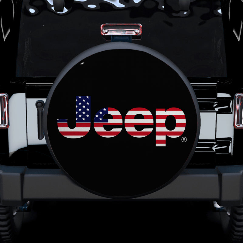 Jeep American Flag Car Spare Tire Covers Gift For Campers