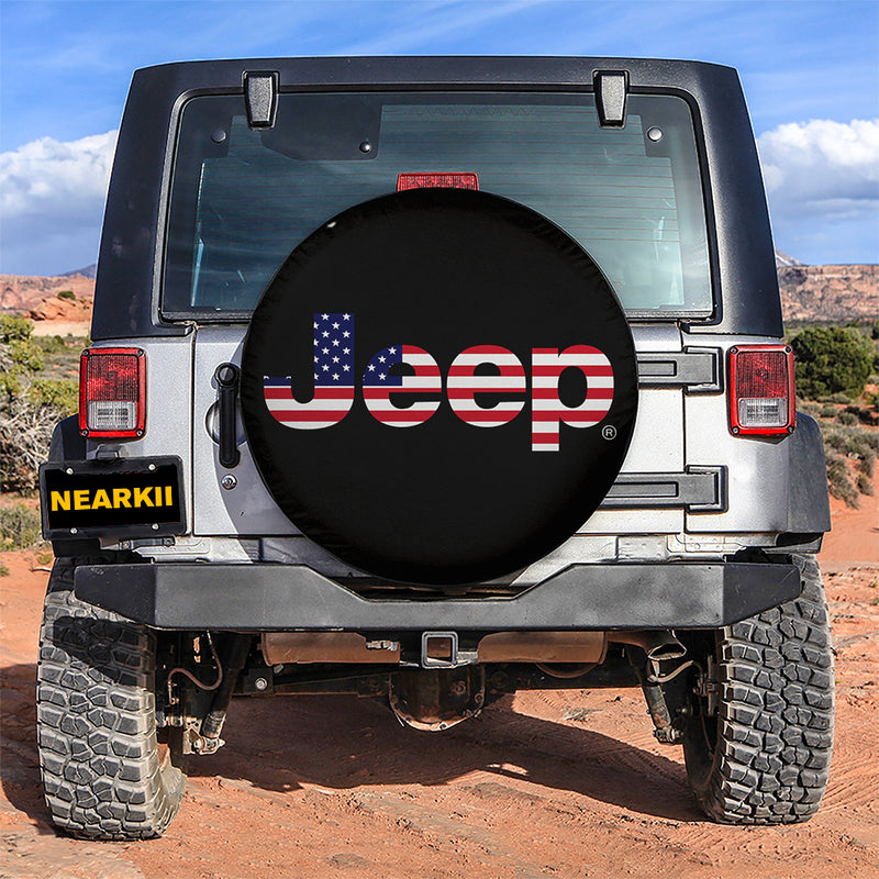 Jeep American Flag Car Spare Tire Covers Gift For Campers