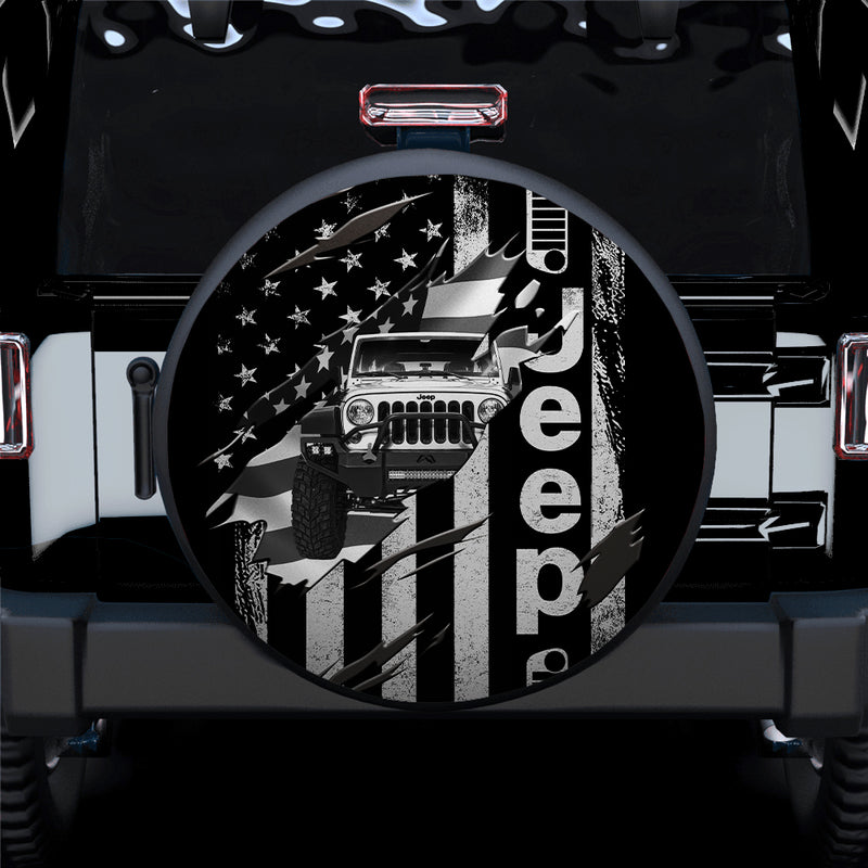 Jeep US Flag Car Spare Tire Covers Gift For Campers