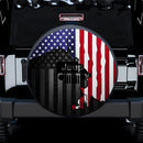 Jeep In American Flag Car Spare Tire Cover