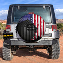Jeep In American Flag Car Spare Tire Cover