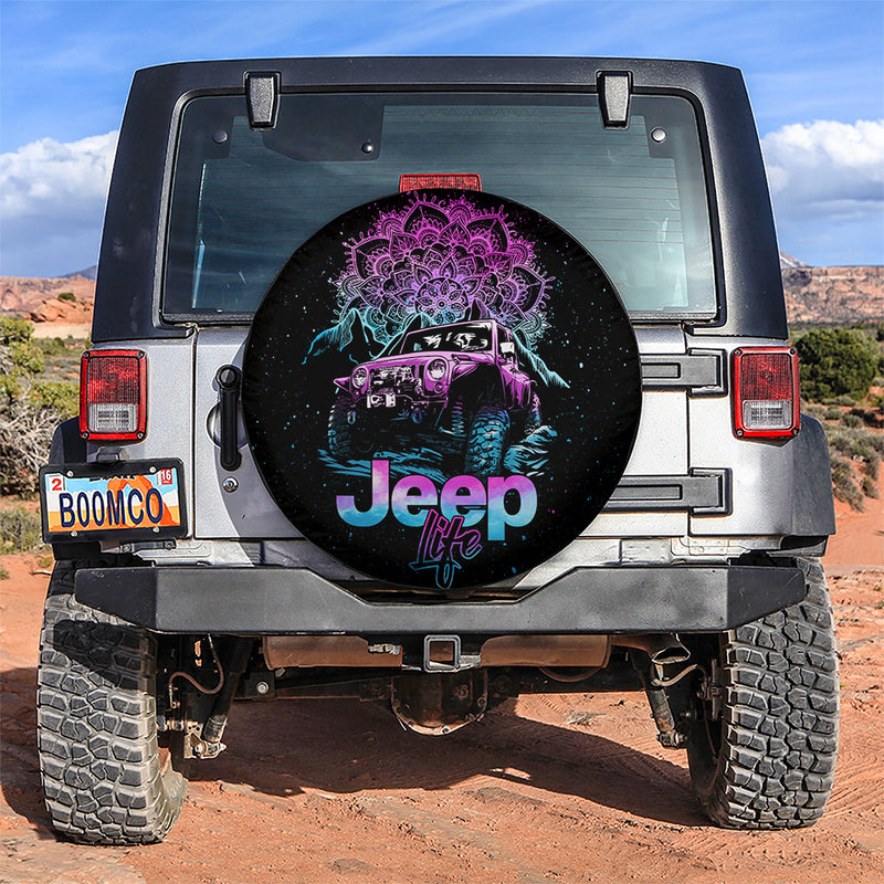 Jeep Life Mandala Car Spare Tire Covers Gift For Campers