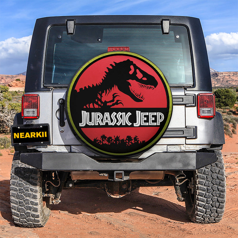 Jurassic Jeep Dinosaur T-rex Car Spare Tire Covers Gift For Campers
