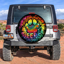 Just A Girl Who Love Tie Dye Jeep And Dog Car Spare Tire Cover