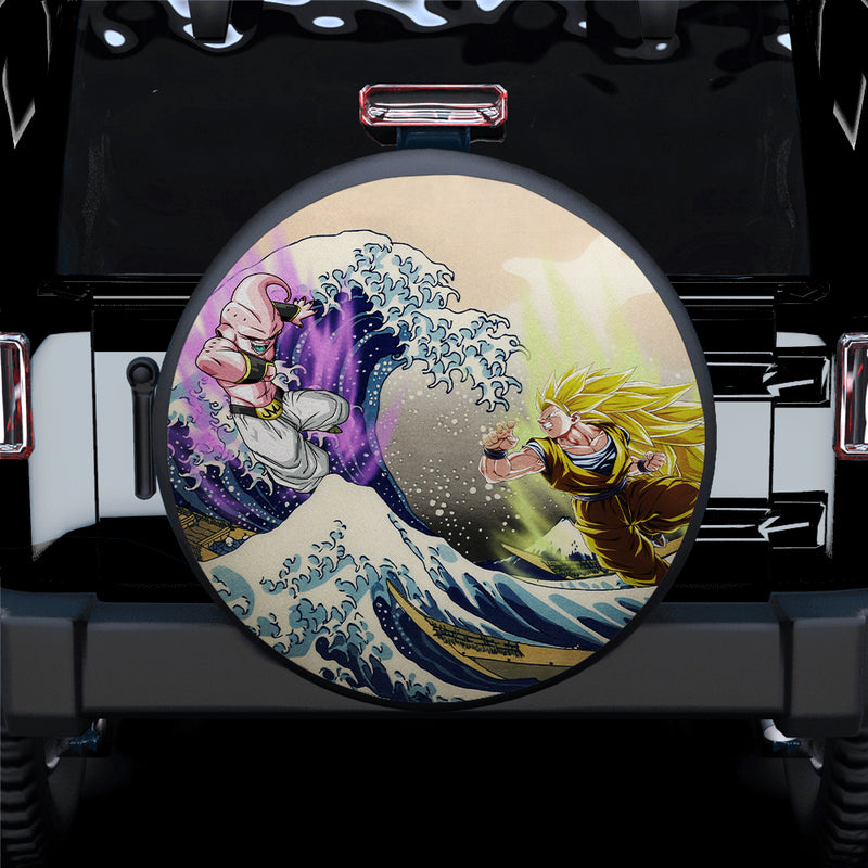 Kid Buu Vs Goku Dragon Ball The Great Wave Japan Car Spare Tire Covers Gift For Campers