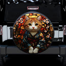 Kimono Cat Stained Glass Sun Catcher Car Spare Tire Cover