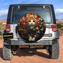Kimono Cat Stained Glass Sun Catcher Car Spare Tire Cover