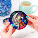 Krillin And Android 18 Dragon Ball Love Moon And Back Love You To The Moon Galaxy Ceramic Drink Coasters