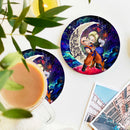 Krillin And Android 18 Dragon Ball Love Moon And Back Love You To The Moon Galaxy Ceramic Drink Coasters