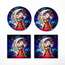 Krillin And Android 18 Dragon Ball Love Moon And Back Love You To The Moon Galaxy Ceramic Drink Coasters