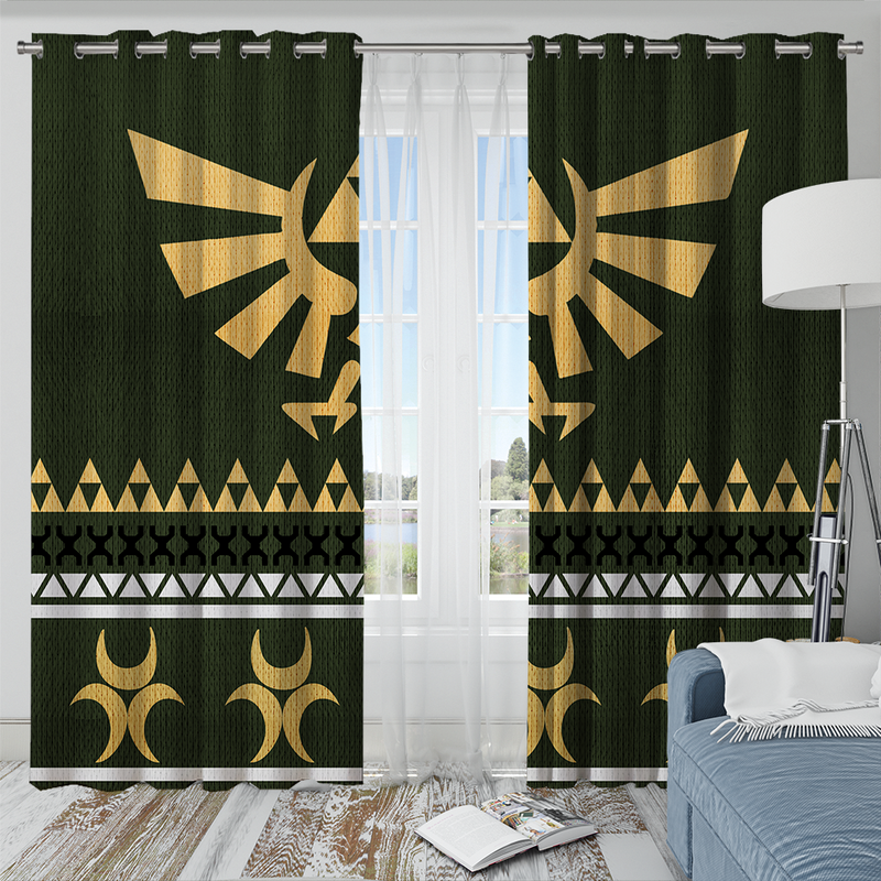 Legend Of Zelda Christmas Window Curtain