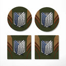 Attack On Titans Green Ceramic Drink Coasters