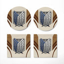 Attack On Titans White Ceramic Drink Coasters