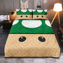 Mario Mushroom Green Quilt Bed Sets