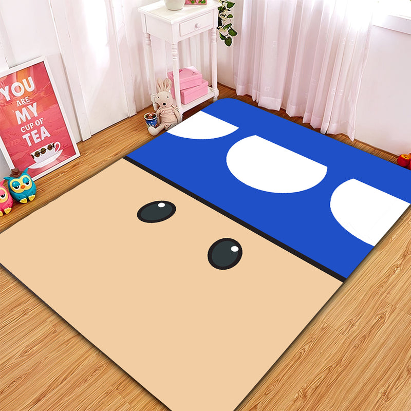 Mario Mushroom Blue Carpet Rug Home Room Decor