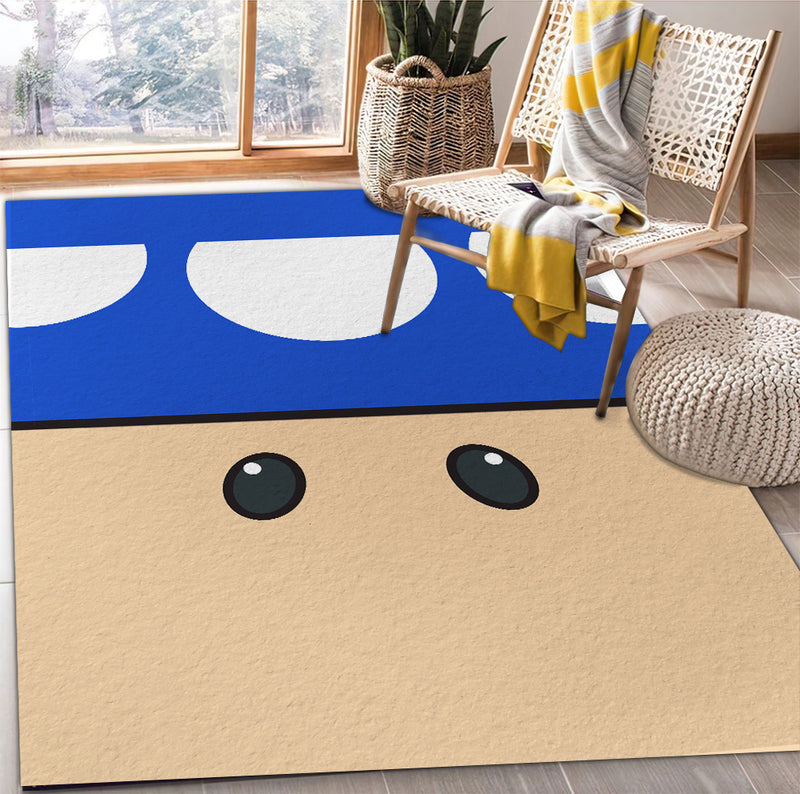 Mario Mushroom Blue Carpet Rug Home Room Decor