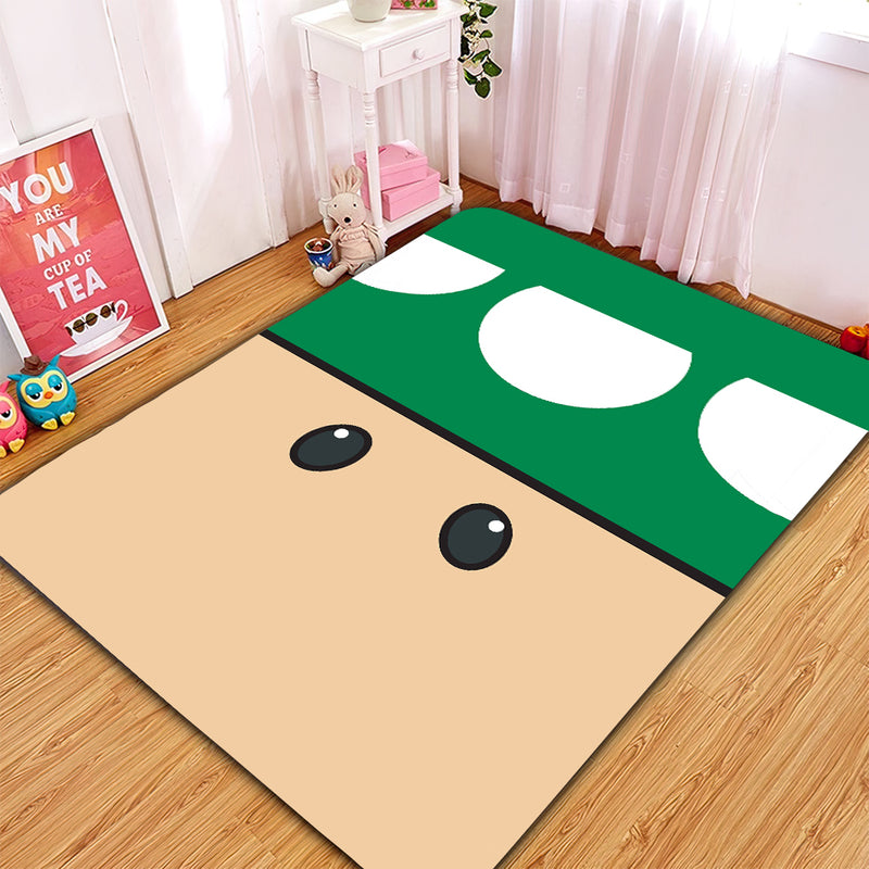 Mario Mushroom Green Carpet Rug Home Room Decor