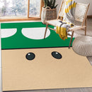 Mario Mushroom Green Rectangular Area Rug