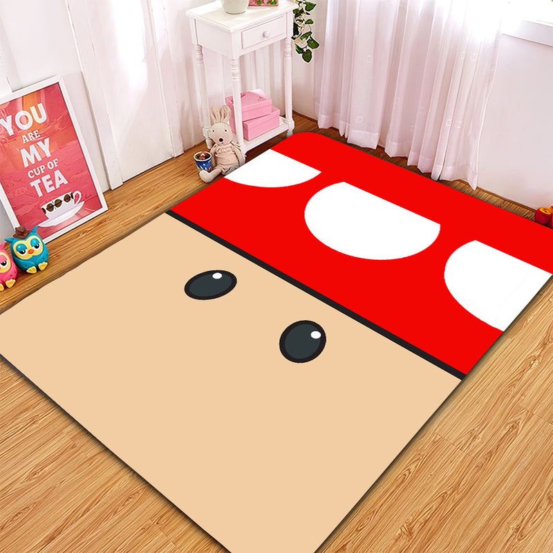 Mario Mushroom Red Carpet Rug Home Room Decor