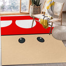 Mario Mushroom Red Rectangular Area Rug