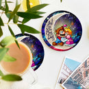 Mario Couple Love You To The Moon Galaxy Ceramic Drink Coasters