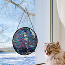 Medusa Round Stained Glass Window Hanging Panel Suncatcher